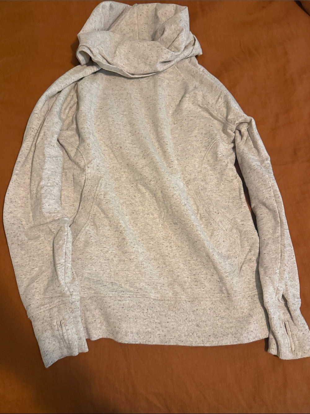 L.L. Bean Heather Light Gray Cowl Neck Sweater